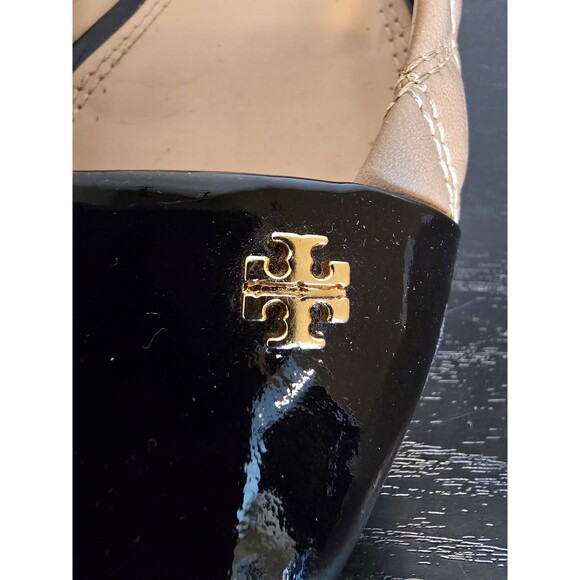 Tory Burch Claremont ballet flats black and beige women's size 8.5 - Picture 3 of 10